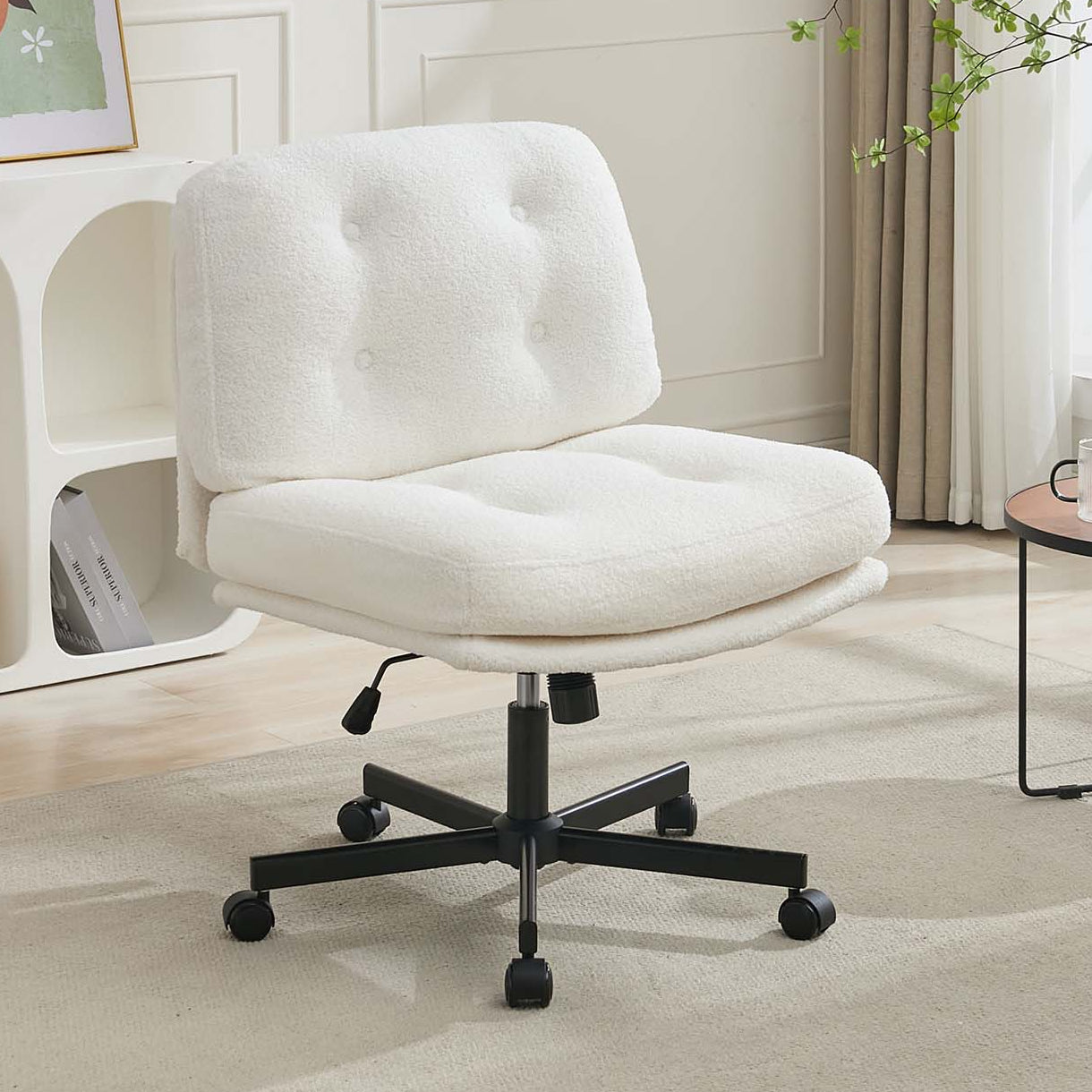 Emma Cross-Legged Office Chair - Cream