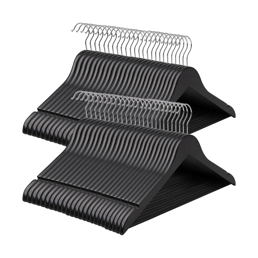Wooden Coat Hanger Black (Set of 50) – Space General