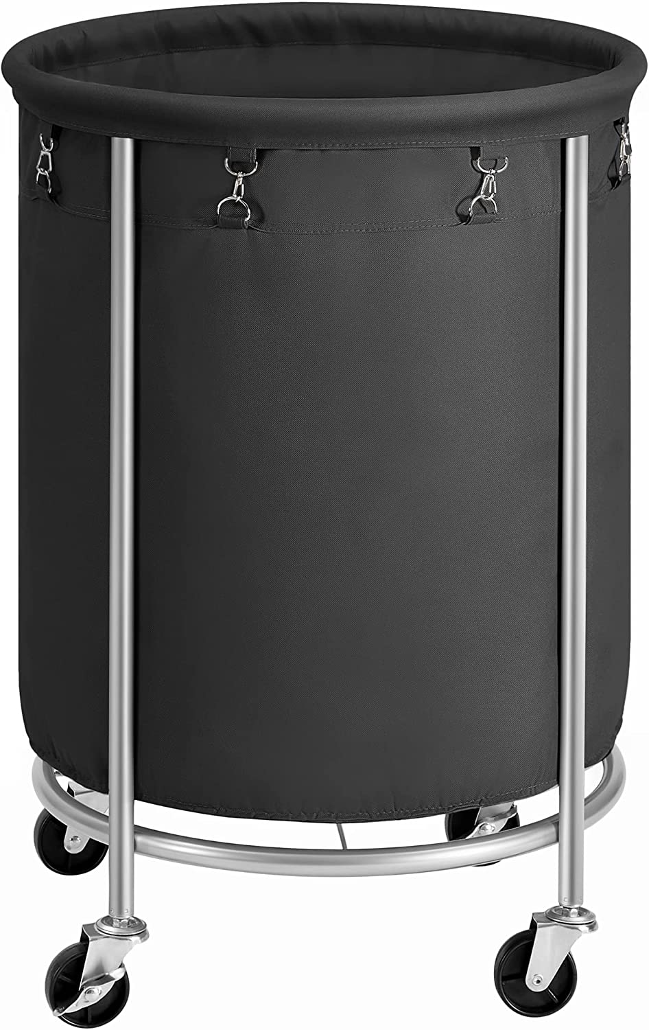 Rolling Laundry Basket with Wheels Black Space General