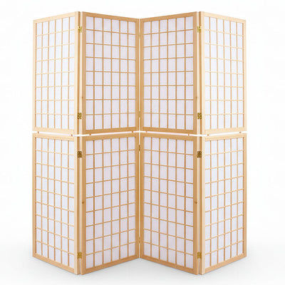 4-Panel Wooden Room Divider - Natural Space General