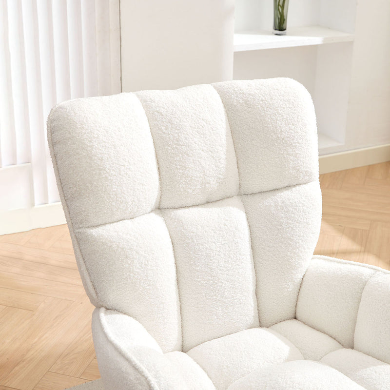 Boucle Rocking Armchair – White