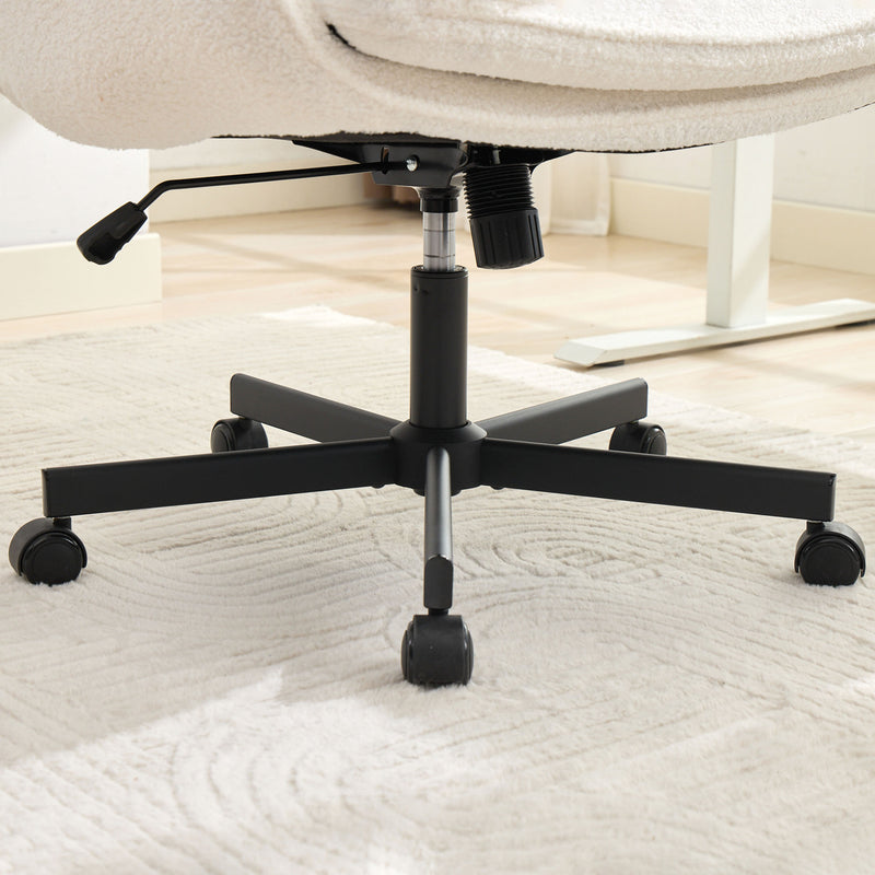 Cross-Legged Swivel Vanity Chair – Cream White