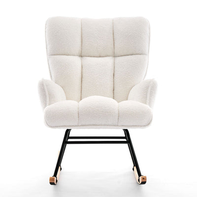 Boucle Rocking Armchair – White