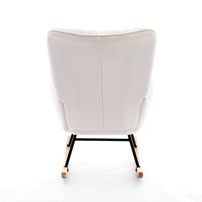 Boucle Rocking Armchair – White