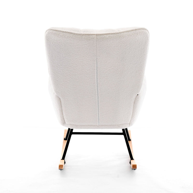 Boucle Rocking Armchair – White