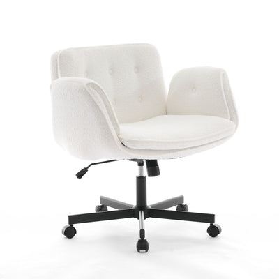 Cross-Legged Swivel Vanity Chair – Cream White