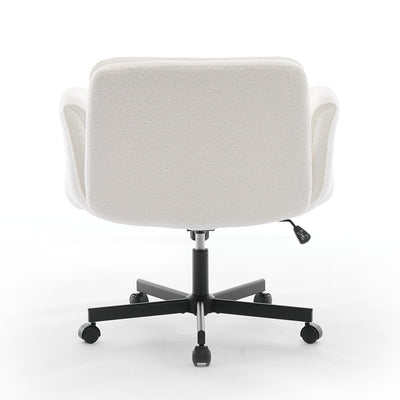 Cross-Legged Swivel Vanity Chair – Cream White