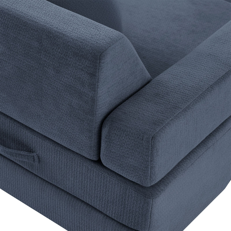 Modular Kids Play Couch – 14Pcs Convertible Sofa (Denim Blue)