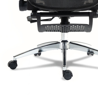 ErgoElite Ultimate Mesh Reclining Office Chair with Footrest – Black