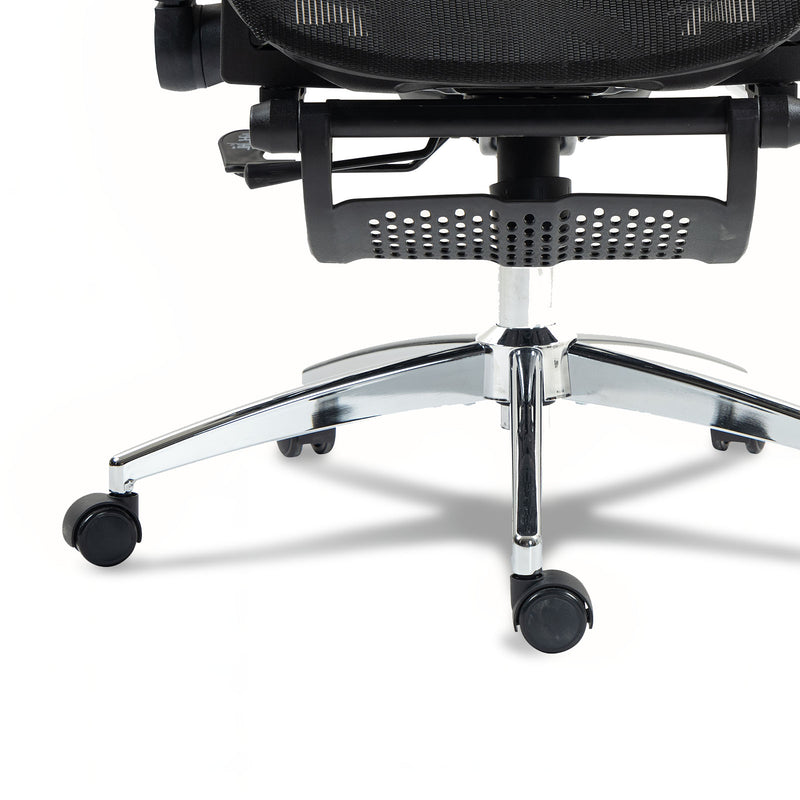 ErgoElite Ultimate Mesh Reclining Office Chair with Footrest – Black