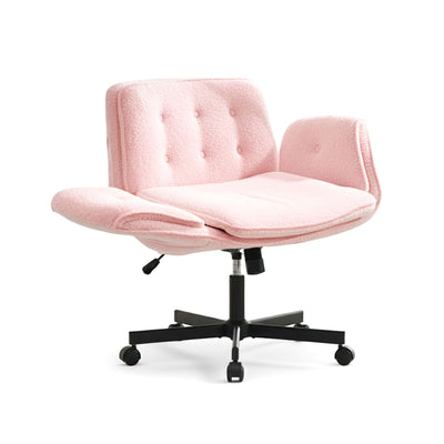 Cross-Legged Swivel Vanity Chair – Pink