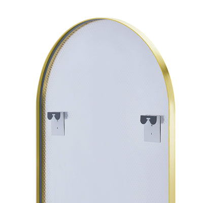 Selena Metal Arched Full Length Wall Mirror - Gold
