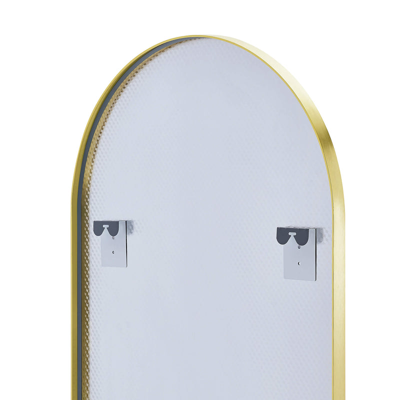 Selena Metal Arched Full Length Wall Mirror - Gold