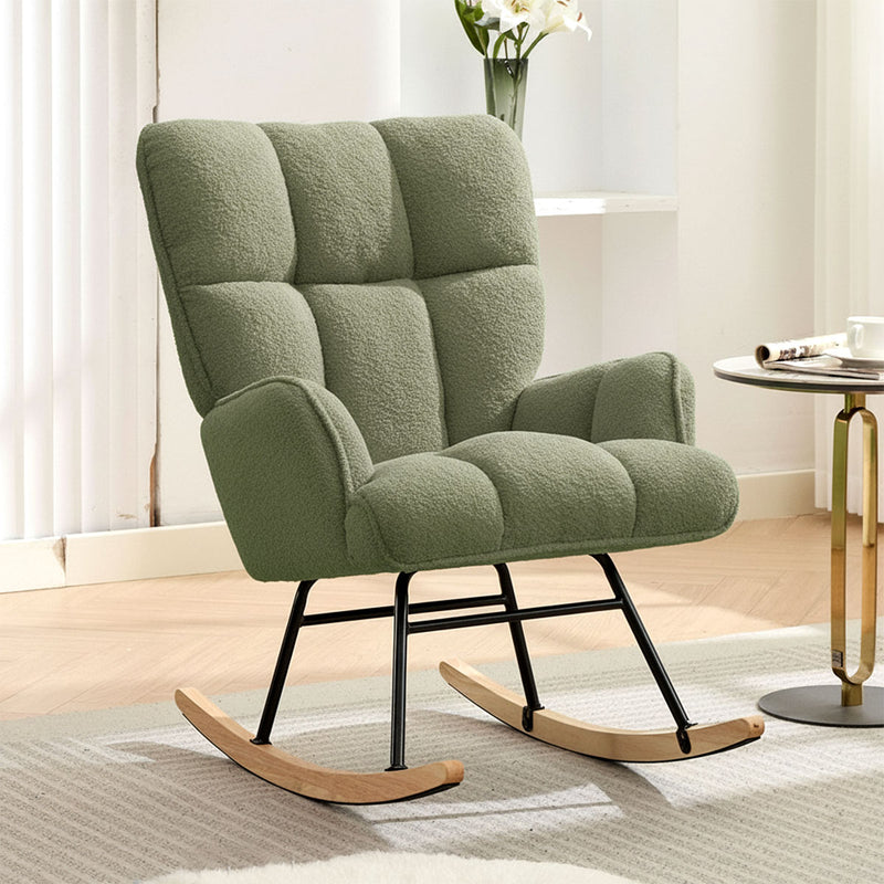 Boucle Rocking Armchair – Green