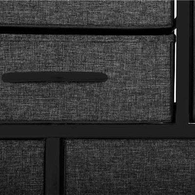 Close-up of individual drawer from black 16 drawer storage chest