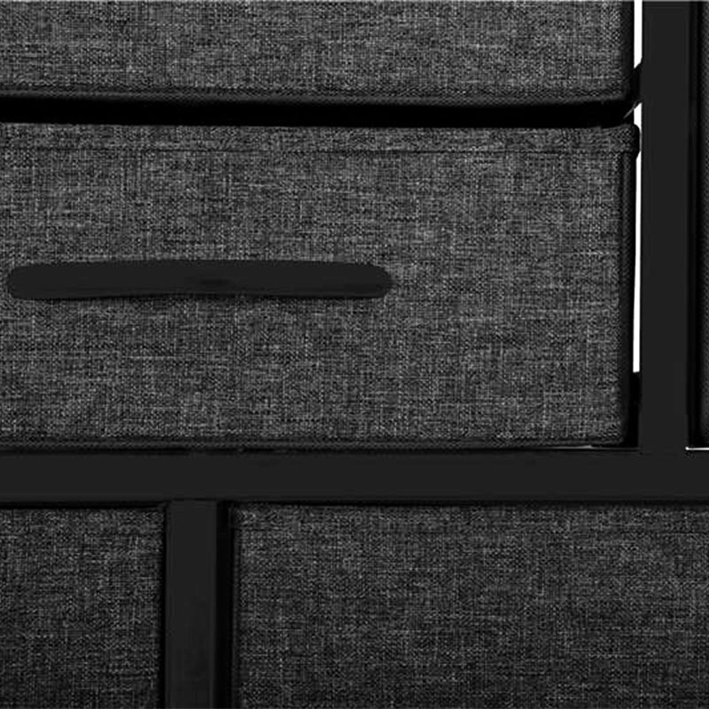 Close-up of individual drawer from black 16 drawer storage chest