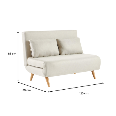 Serta 2 Seater Sofa Bed - Beige