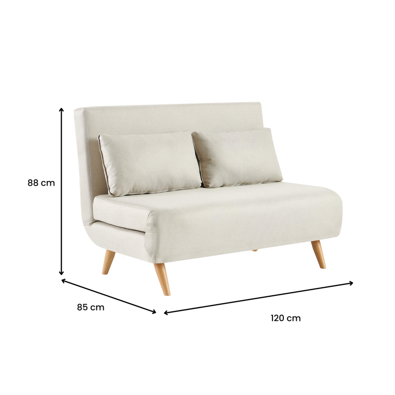 Serta 2 Seater Sofa Bed - Beige