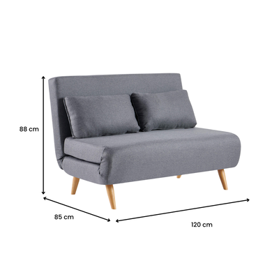 Serta 2 Seater Sofa Bed - Grey