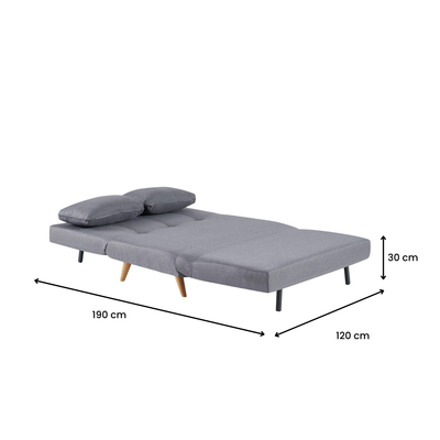 Serta 2 Seater Sofa Bed - Grey