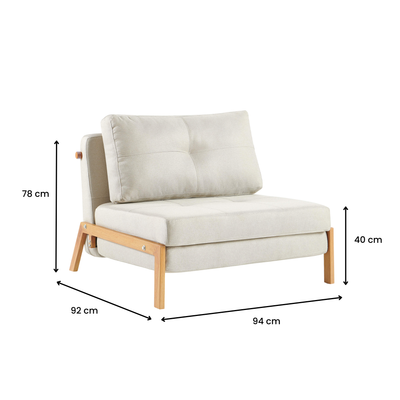Clark Single Sofa Bed - Beige