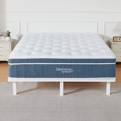 Desmond Signature Sleep Bundle - Double Mattress + White Bed Frame