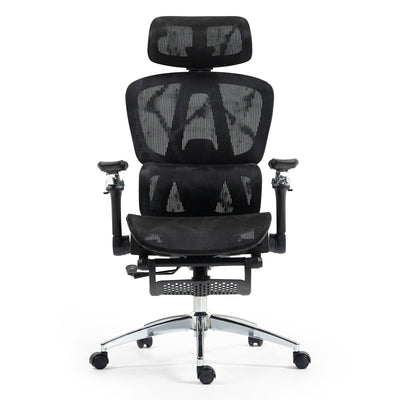 ErgoElite Ultimate Mesh Reclining Office Chair with Footrest – Black