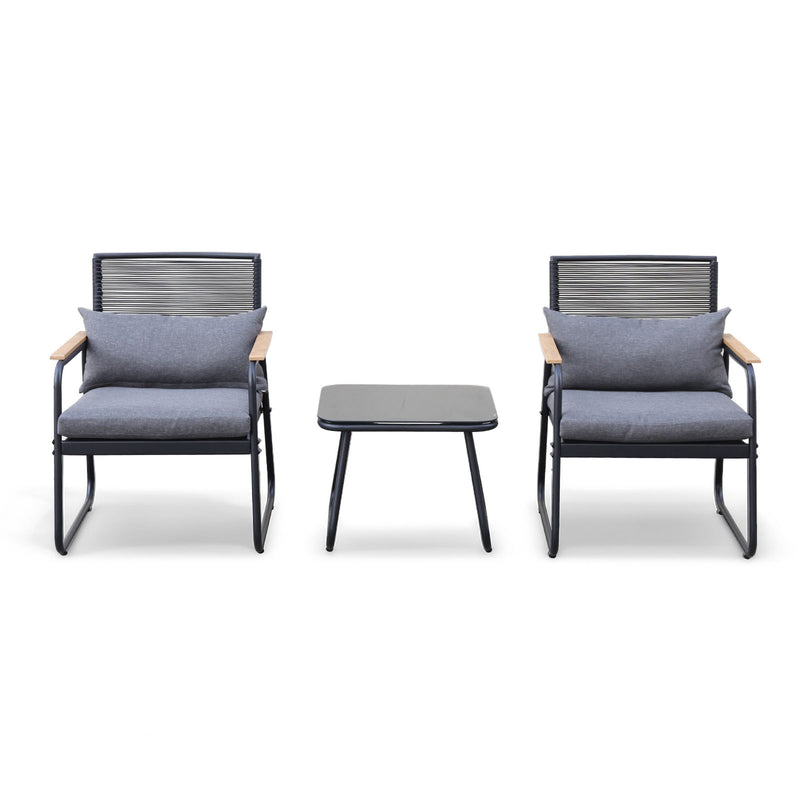 Outdoor 3-Piece Wicker Conversation Set