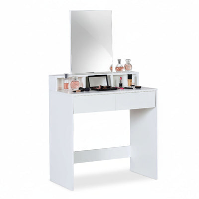 Aria Dressing Table with Mirror – White