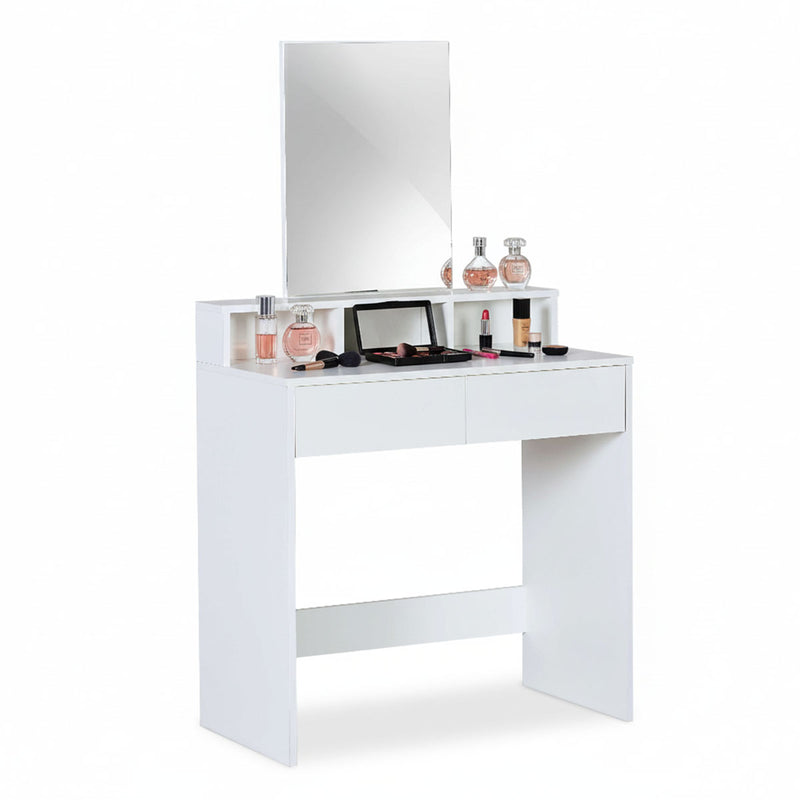 Aria Dressing Table with Mirror – White