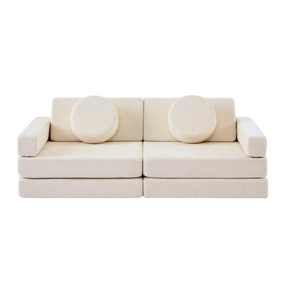 Modular Kids Play Couch – 14Pcs Convertible Sofa (Cream White)