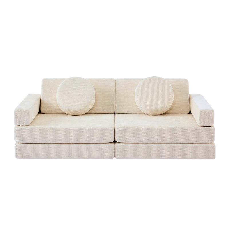Modular Kids Play Couch – 14Pcs Convertible Sofa (Cream White)