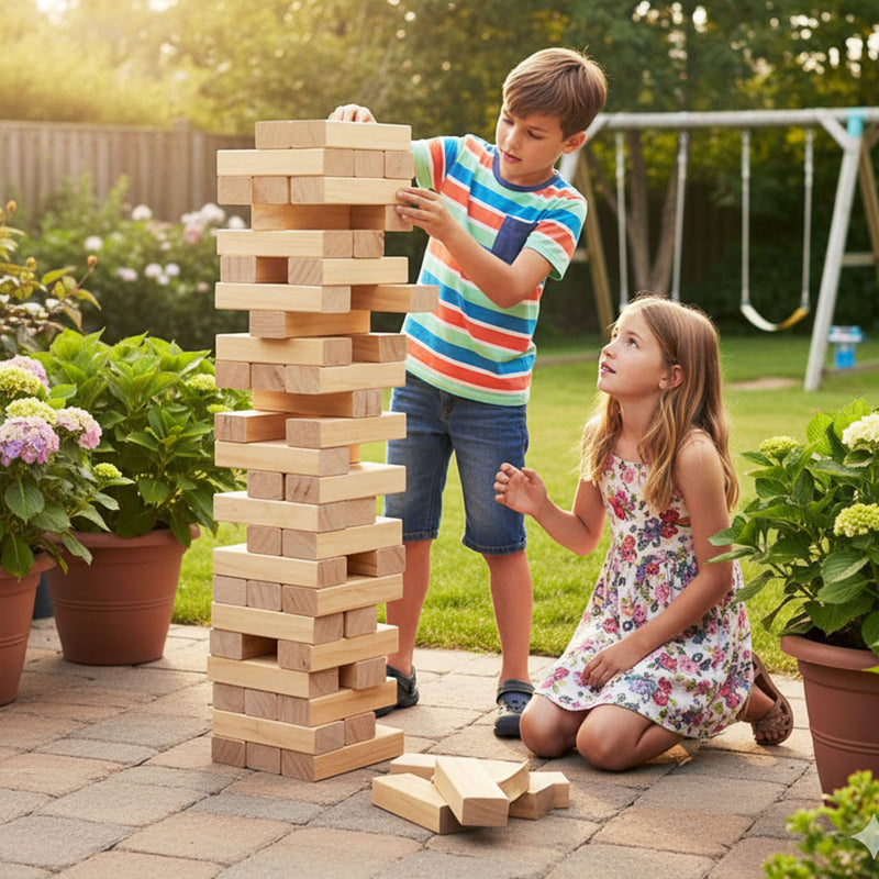Giant Wooden Tumble Tower – Classic 54 Block Set