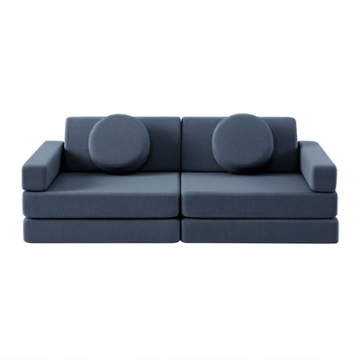 Modular Kids Play Couch – 14Pcs Convertible Sofa (Denim Blue)