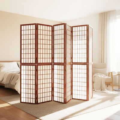 Red Wood Frame with Rice Paper Panels - 6P