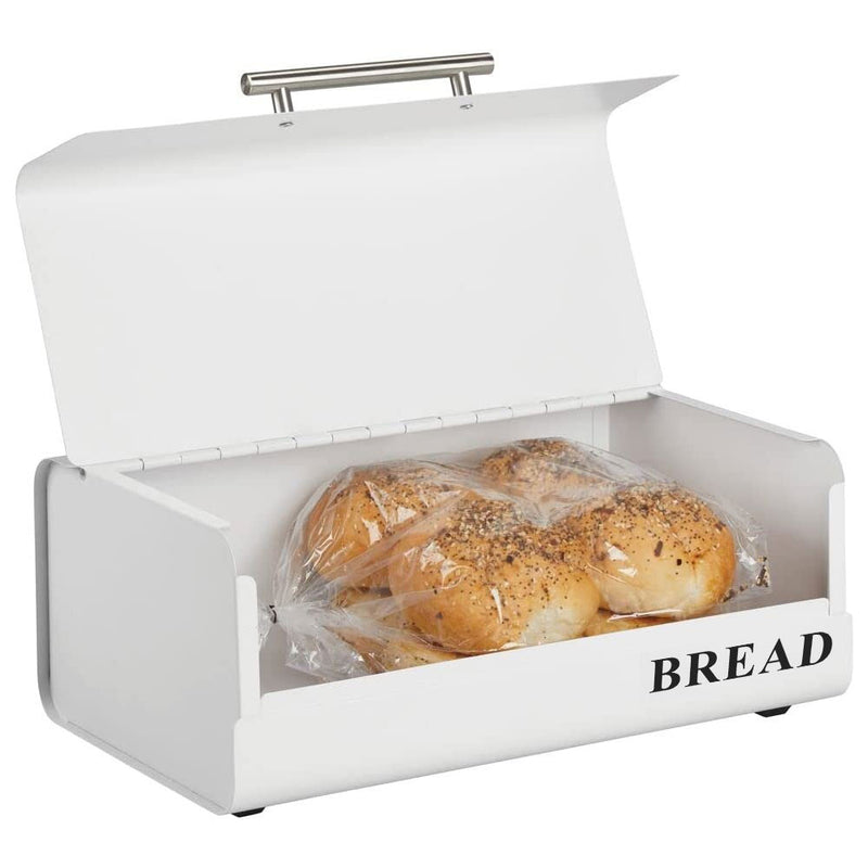 Metal Bread Box - White