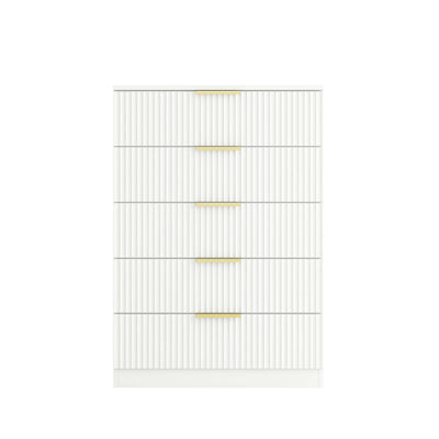 Elba 5-Drawer Chest – White Matte