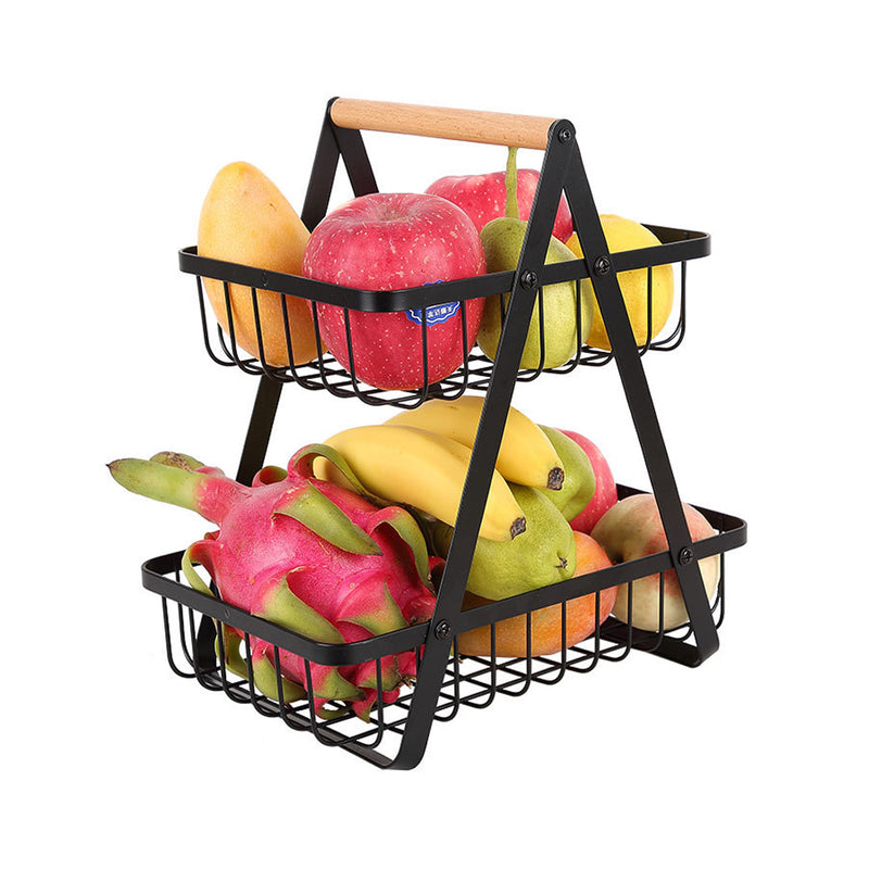 2-Tier Countertop Fruit Basket Fruit Bowl