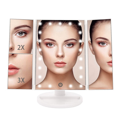 LED Tri-Fold Makeup Mirror