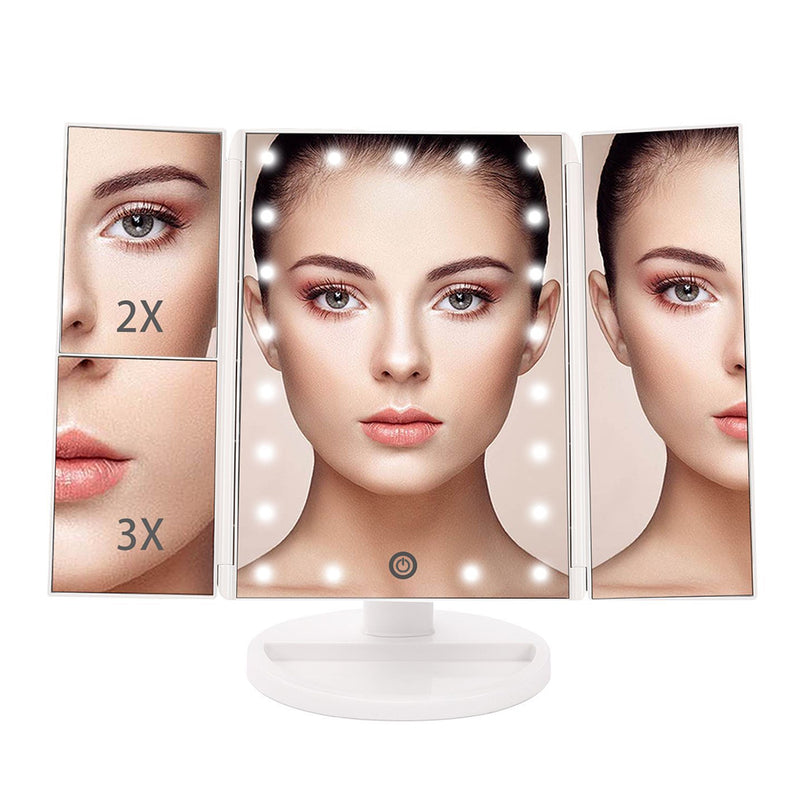 LED Tri-Fold Makeup Mirror