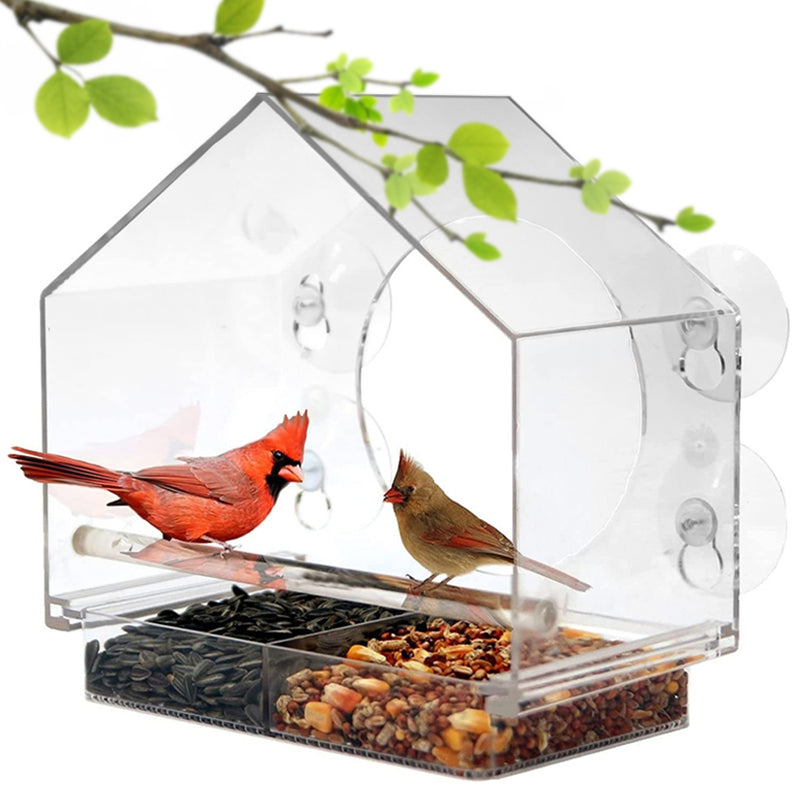 Transparent Acrylic Window Bird Feeder
