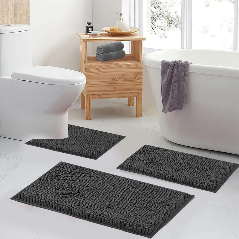 Ultra-Soft Non-Slip Bath Rugs (Set of 3)