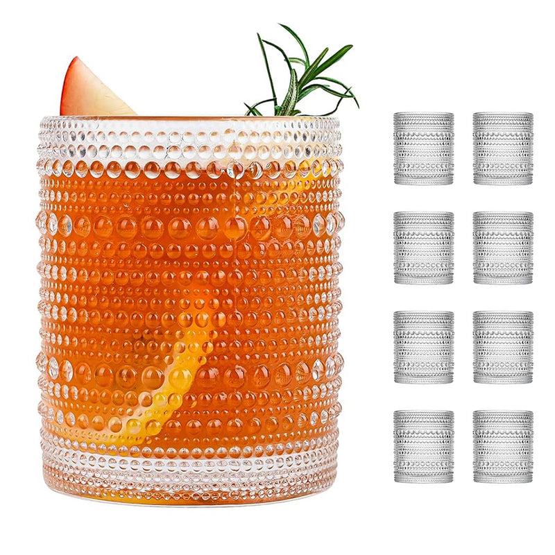 Embossed Vintage Glass (Set of 8)