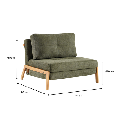 Clark Single Sofa Bed - Green