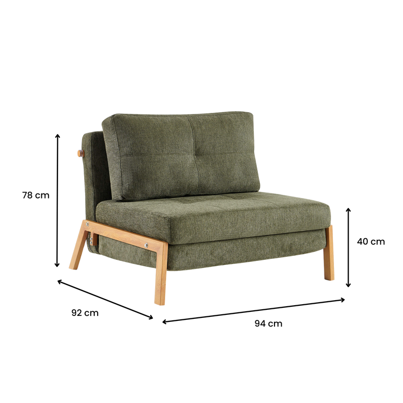 Clark Single Sofa Bed - Green