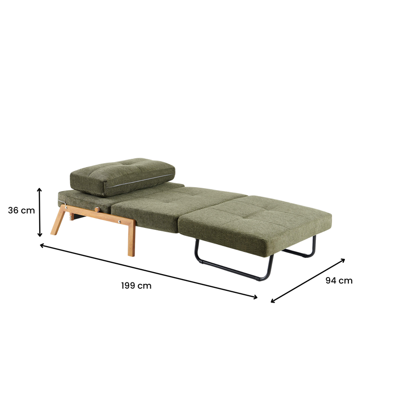 Clark Single Sofa Bed - Green