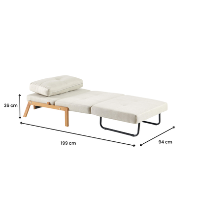Clark Single Sofa Bed - Beige
