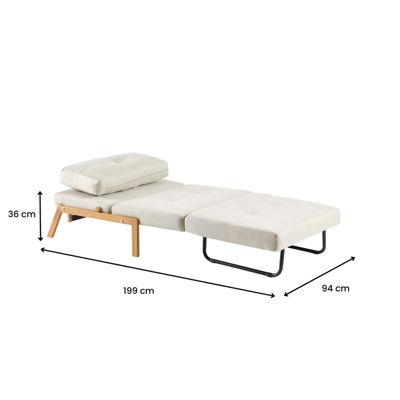 Clark Single Sofa Bed - Beige