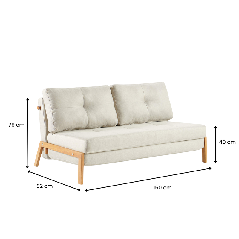 Clark 2 Seater Sofa Bed - Beige