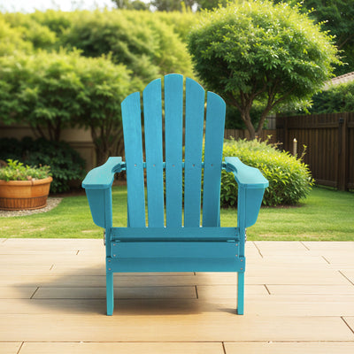 Adirondack Outdoor Chair with Cup Holder - Peacock Blue
